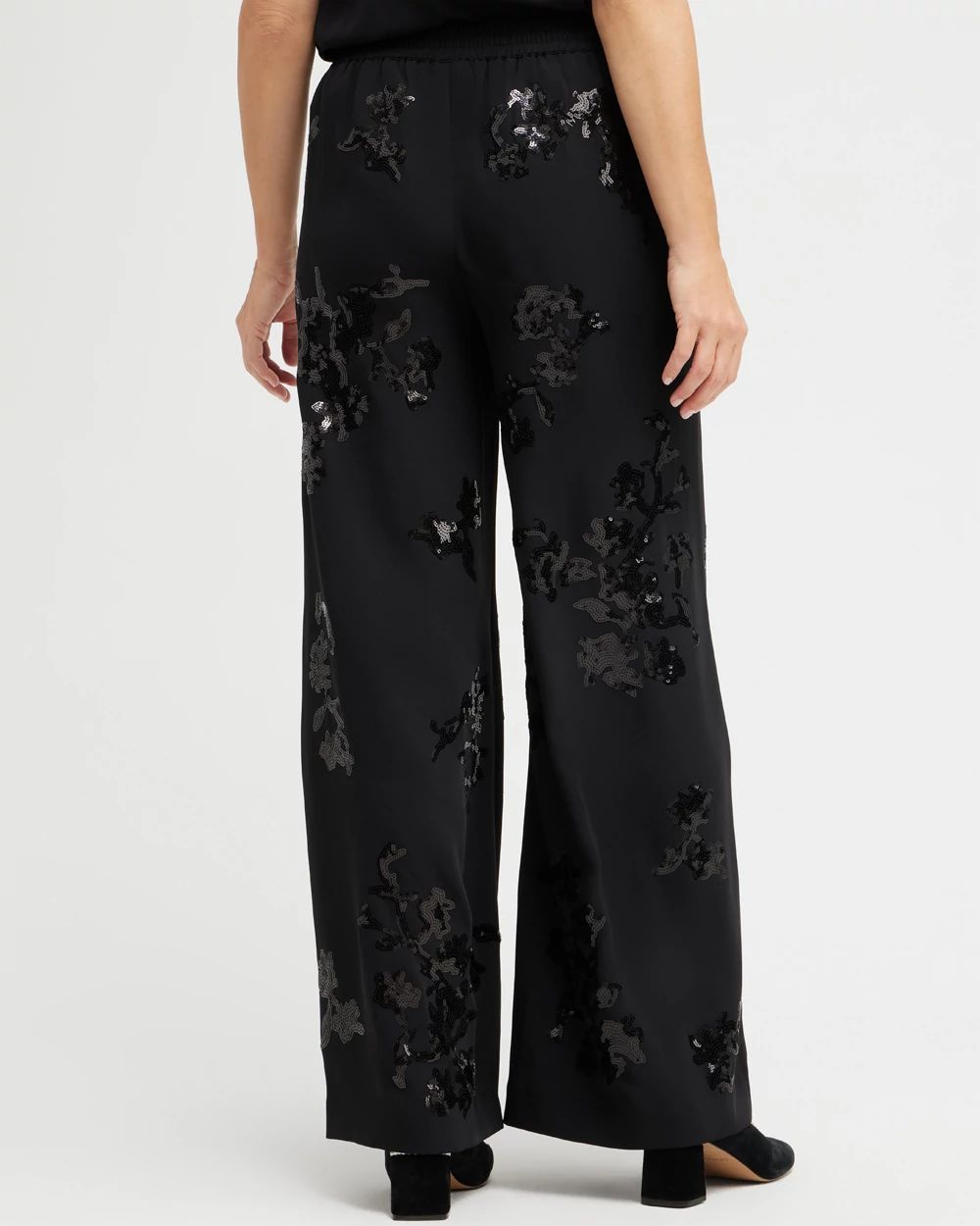 Floral Sequin Wide Leg Pants | Chico's